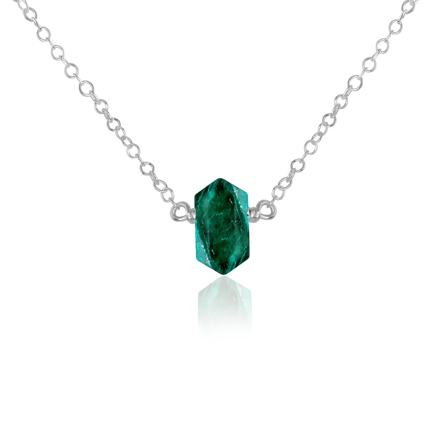 Double Terminated Emerald Mini Crystal Point Necklace