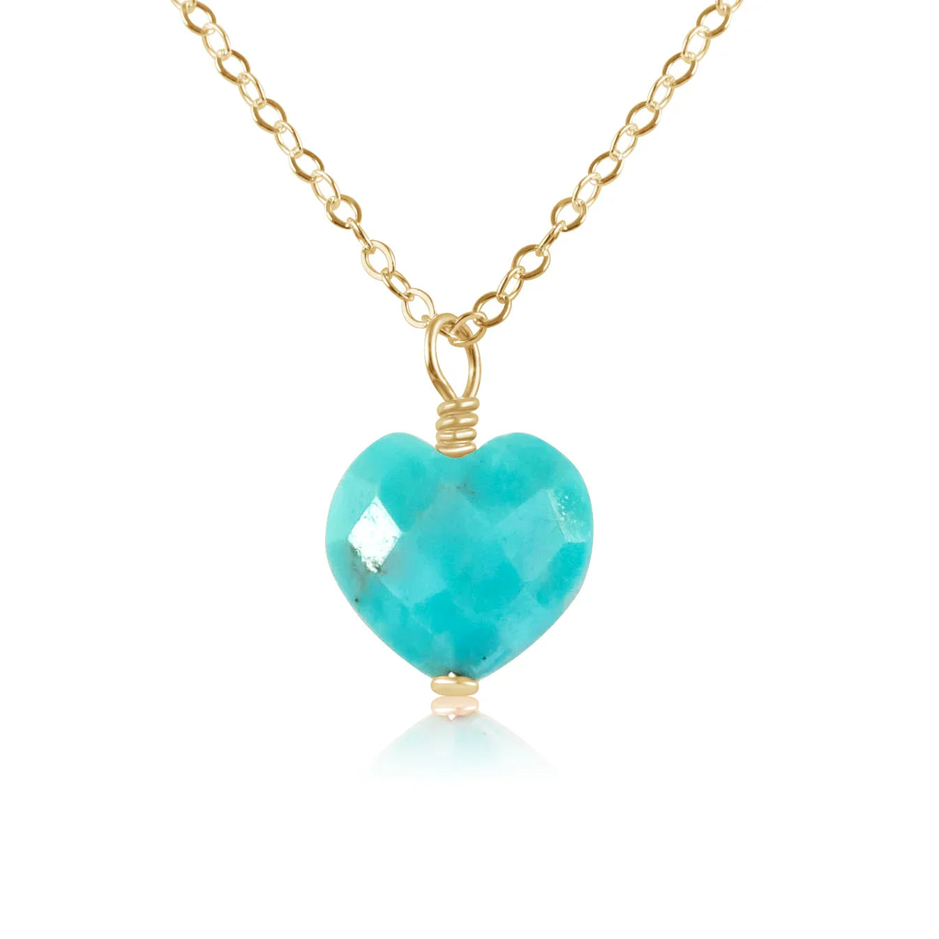Turquoise Crystal Heart Pendant Necklace