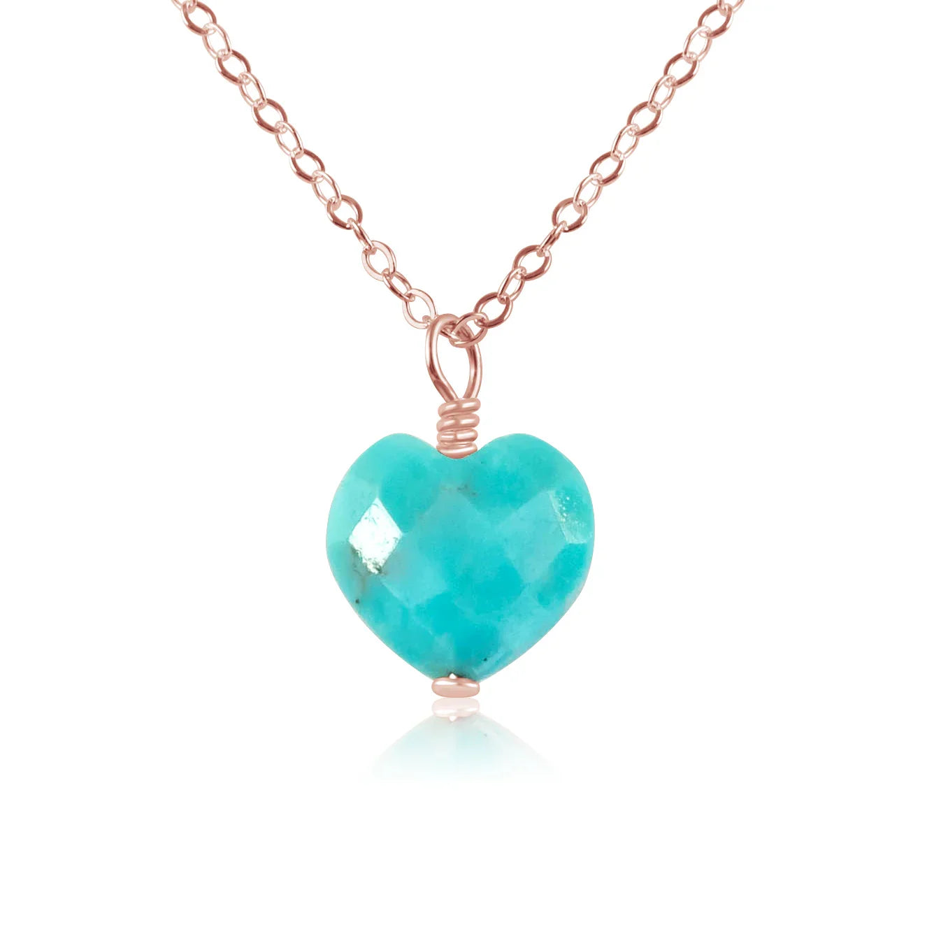 Turquoise Crystal Heart Pendant Necklace