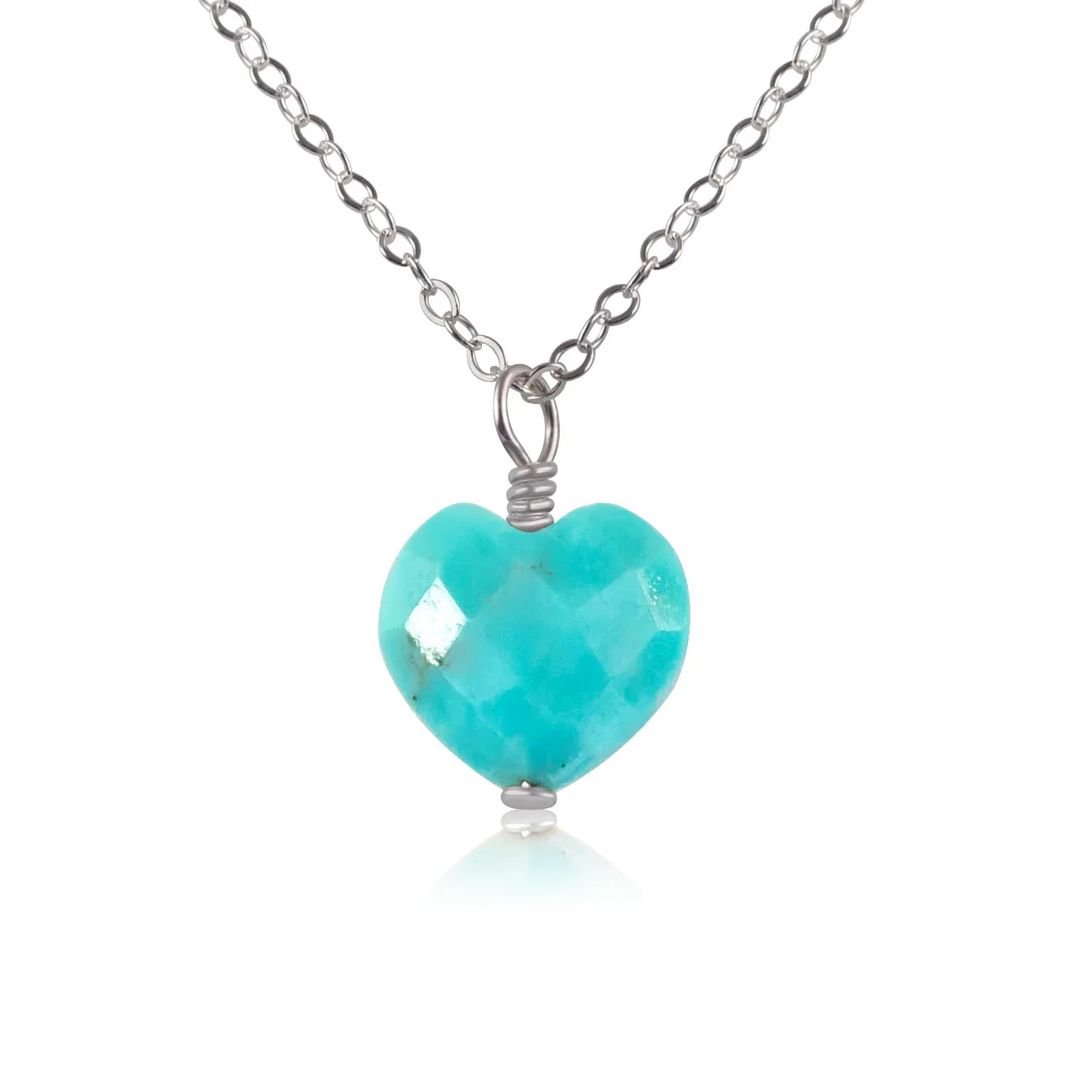 Turquoise Crystal Heart Pendant Necklace