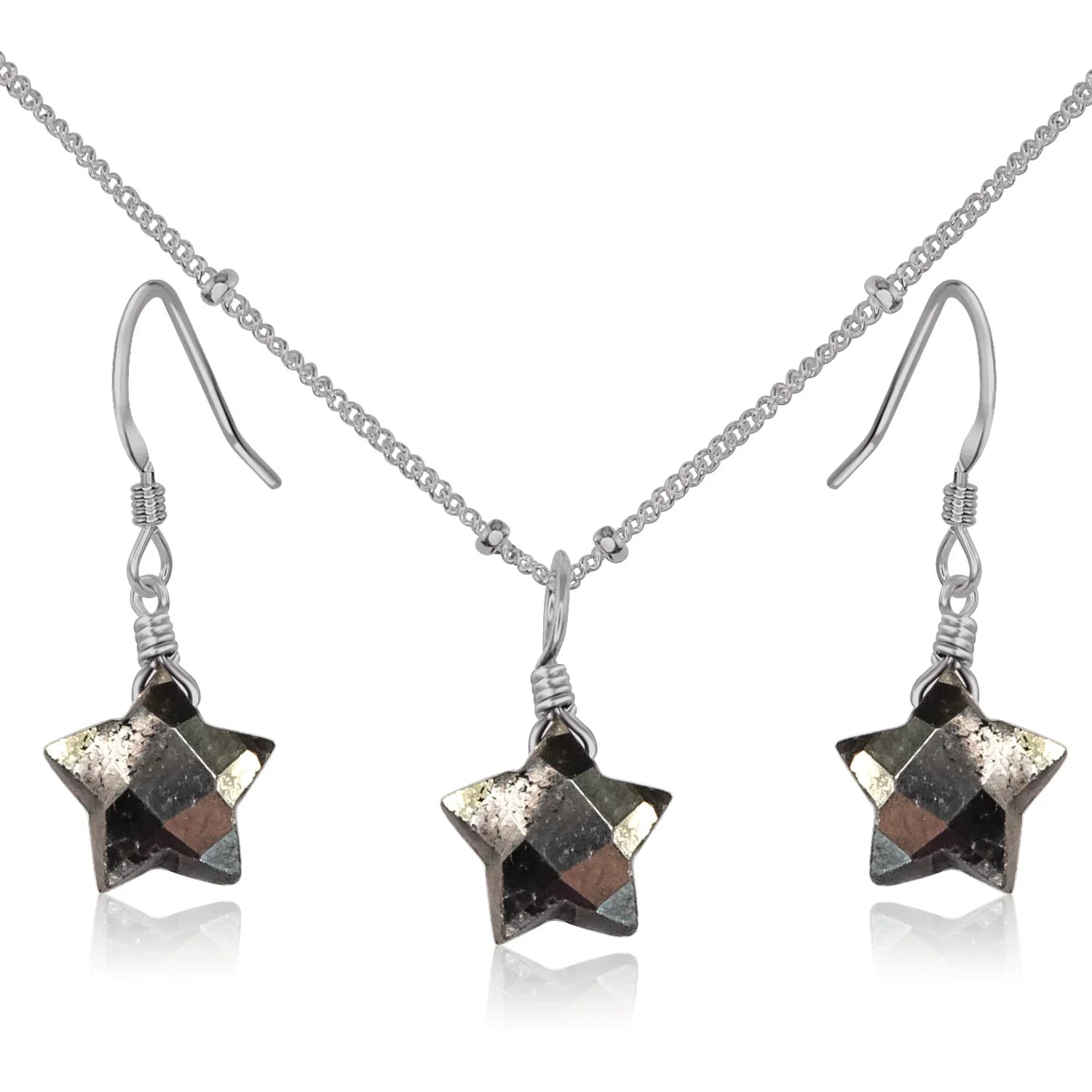 Little Pyrite Crystal Star Jewellery Set