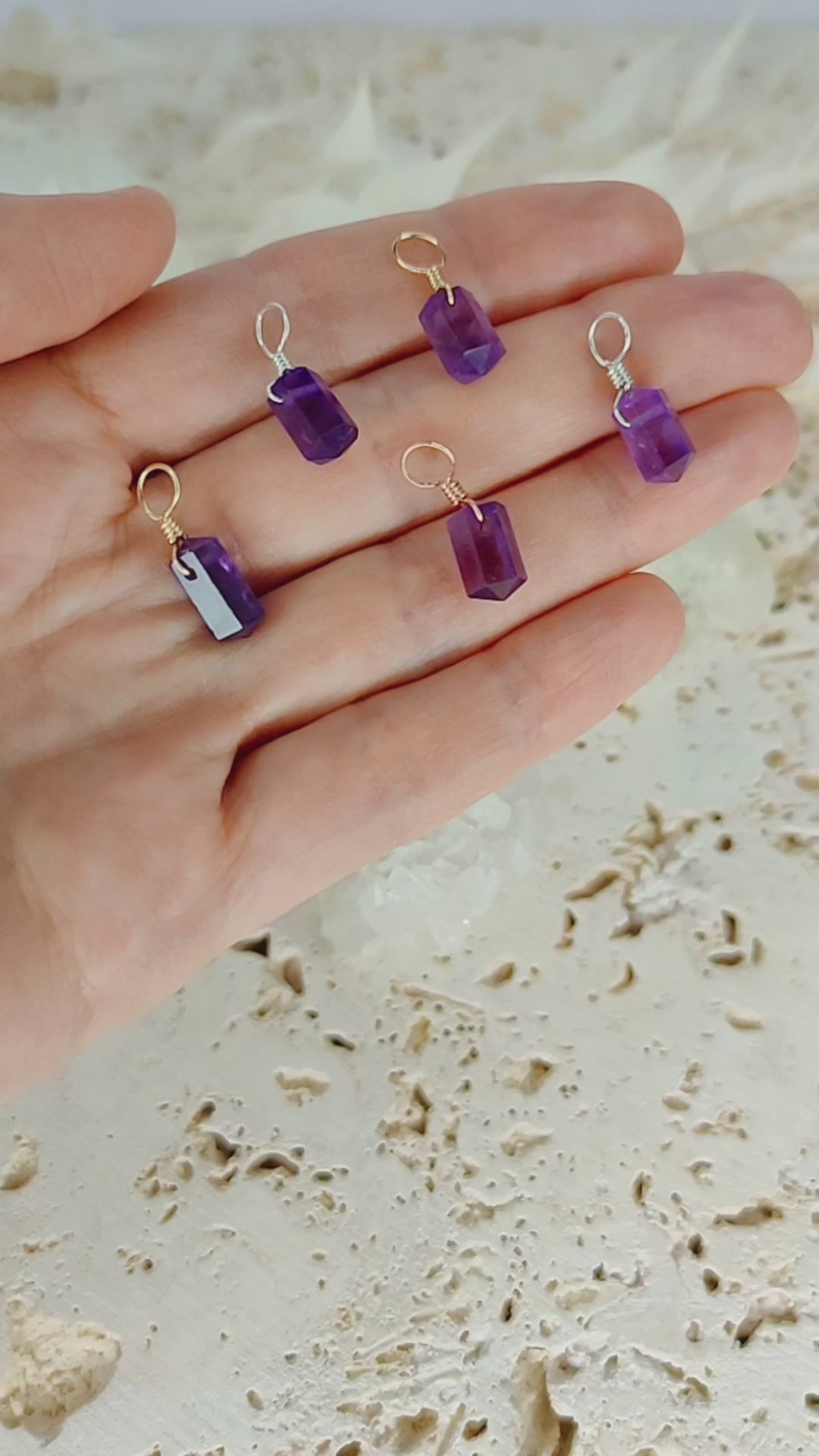 Amethyst Mini Double Terminated Crystal Point Pendant