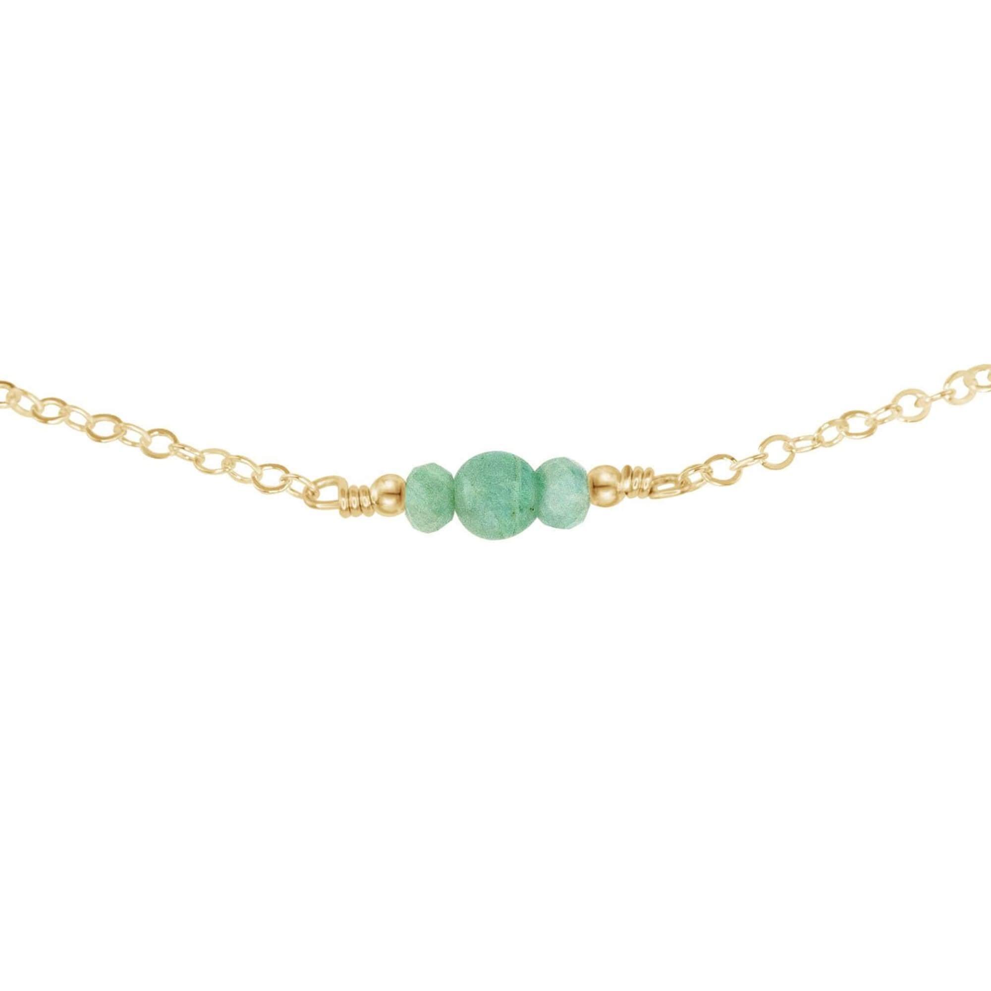 Dainty Amazonite Gemstone Choker Necklace - Dainty Amazonite Gemstone Choker Necklace - 14k Gold Fill - Luna Tide Handmade Crystal Jewellery