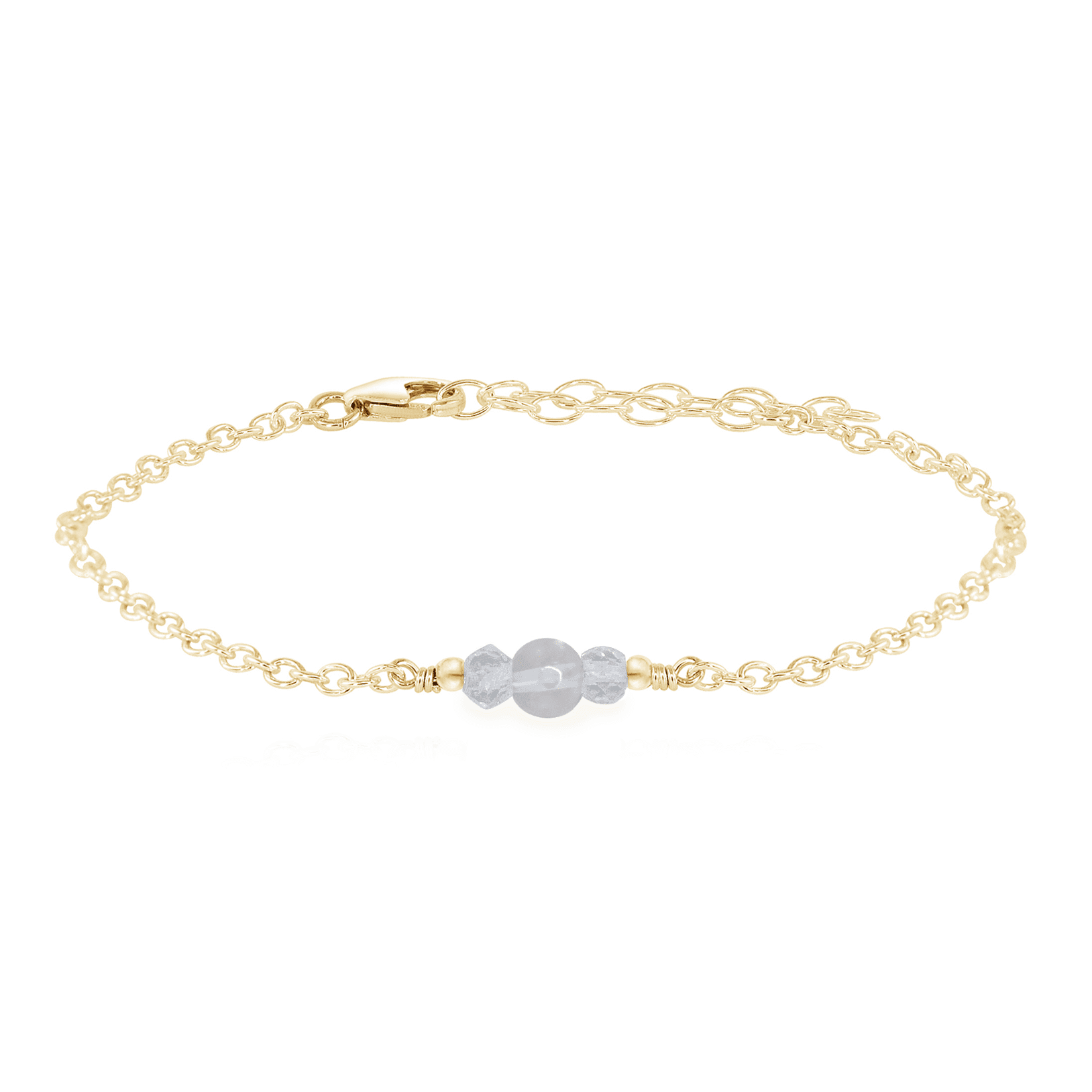 Dainty Crystal Quartz Gemstone Bracelet - Dainty Crystal Quartz Gemstone Bracelet - 14k Gold Fill - Luna Tide Handmade Crystal Jewellery