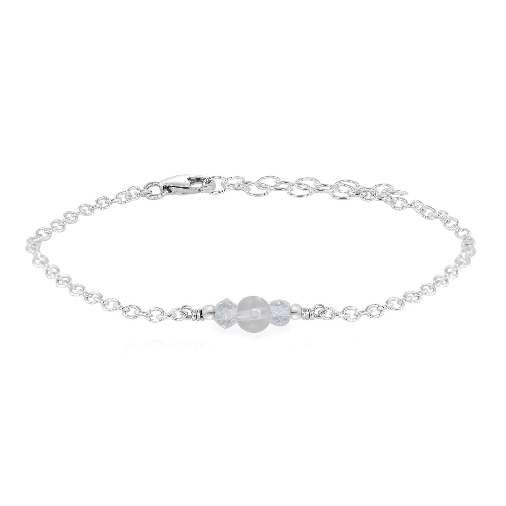Dainty Crystal Quartz Gemstone Bracelet - Dainty Crystal Quartz Gemstone Bracelet - Sterling Silver - Luna Tide Handmade Crystal Jewellery