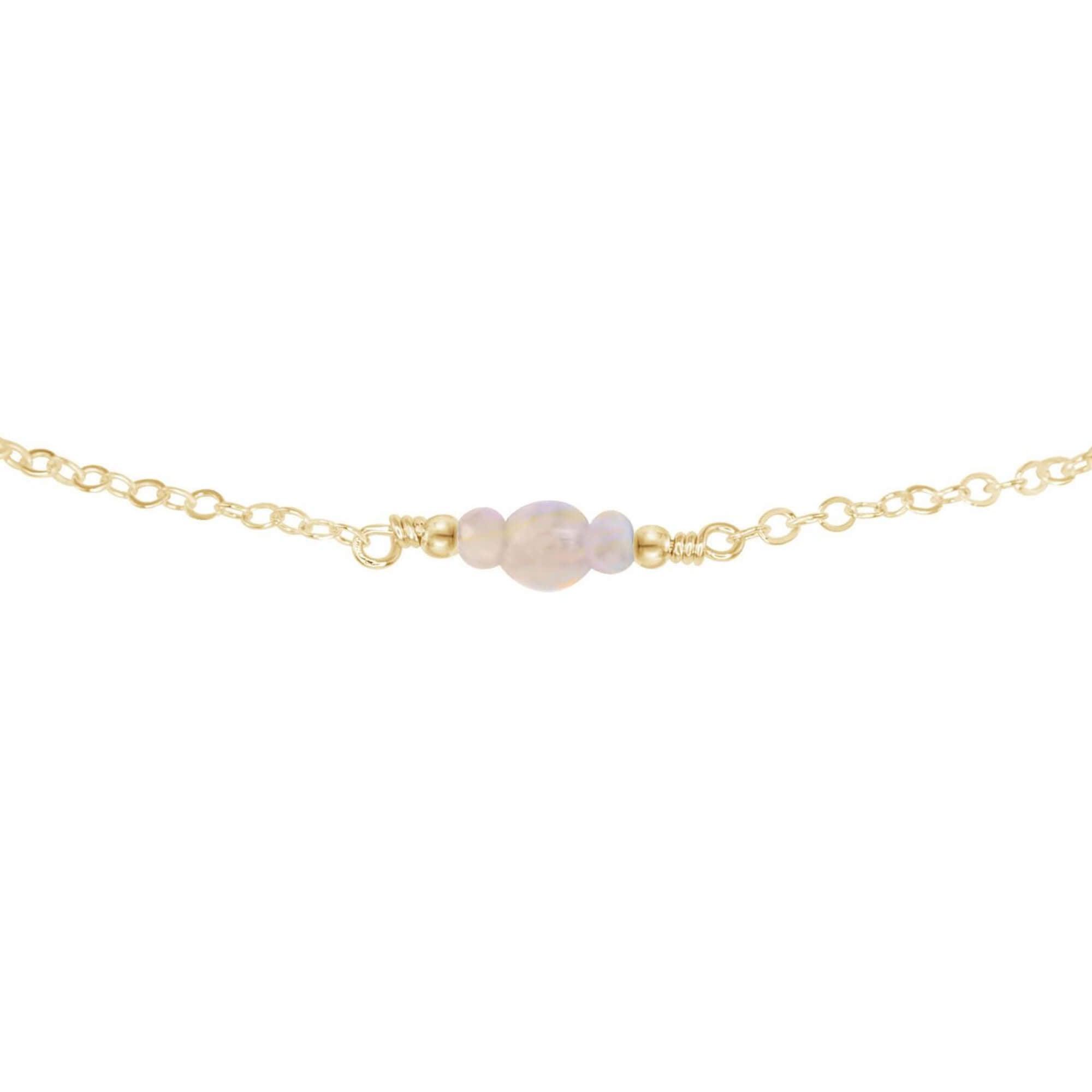 Dainty Rainbow Moonstone Gemstone Choker Necklace - Dainty Rainbow Moonstone Gemstone Choker Necklace - 14k Gold Fill - Luna Tide Handmade Crystal Jewellery