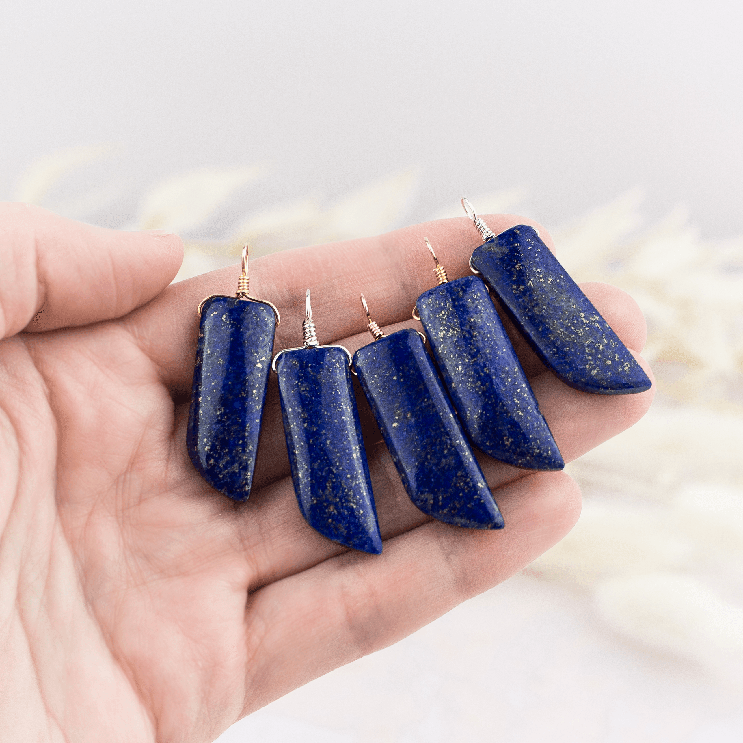 Lapis Lazuli Smooth Point Pendant - Lapis Lazuli Smooth Point Pendant - Sterling Silver - Luna Tide Handmade Crystal Jewellery