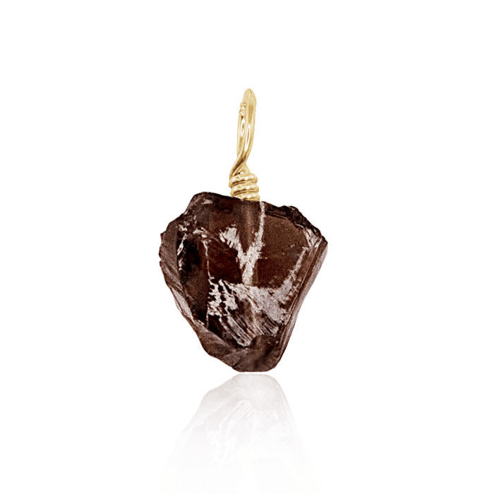 Tiny Raw Smoky Quartz Crystal Pendant - Tiny Raw Smoky Quartz Crystal Pendant - 14k Gold Fill - Luna Tide Handmade Crystal Jewellery