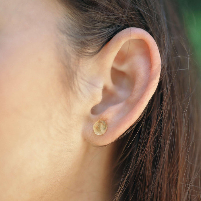 Custom Raw Crystal Gemstone Stud Earrings - Custom Raw Crystal Gemstone Stud Earrings - Sterling Silver / Amethyst for February - Luna Tide Handmade Crystal Jewellery
