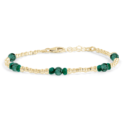 Bohemian Emerald Crystal Precious Metal Beaded Bracelet - Bohemian Emerald Crystal Precious Metal Beaded Bracelet - 14k Gold Fill - Luna Tide Handmade Crystal Jewellery