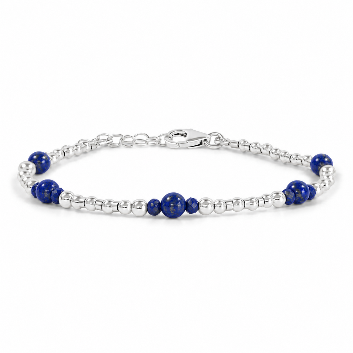 Bohemian Lapis Lazuli Crystal Precious Metal Beaded Bracelet