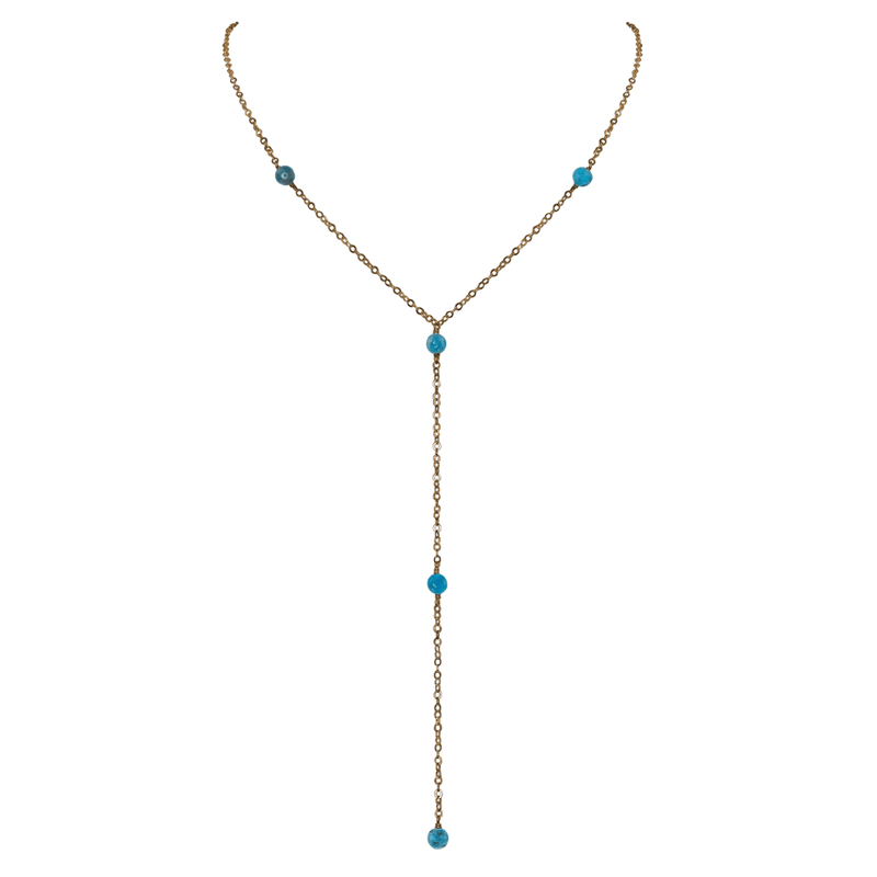 Bronze Apatite Dainty Crystal Lariat Necklace