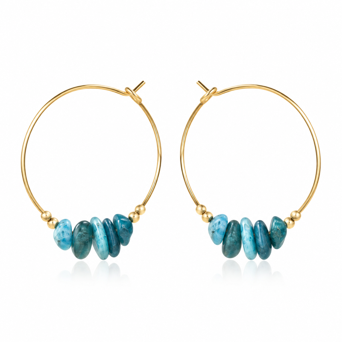 Apatite Crystal Chip Large Hoop Earrings