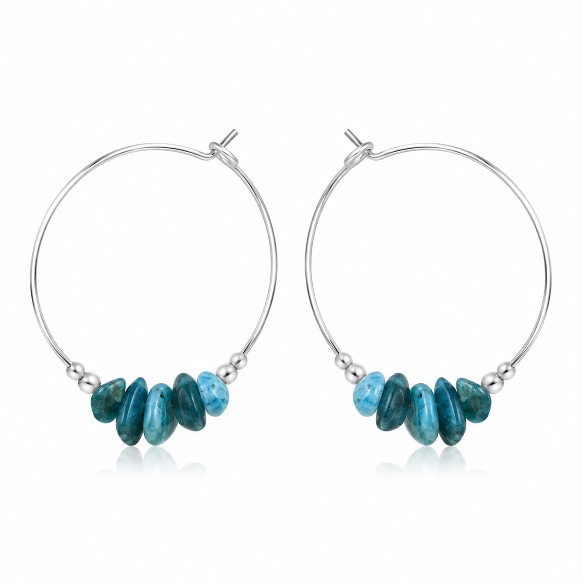 Apatite Crystal Chip Large Hoop Earrings