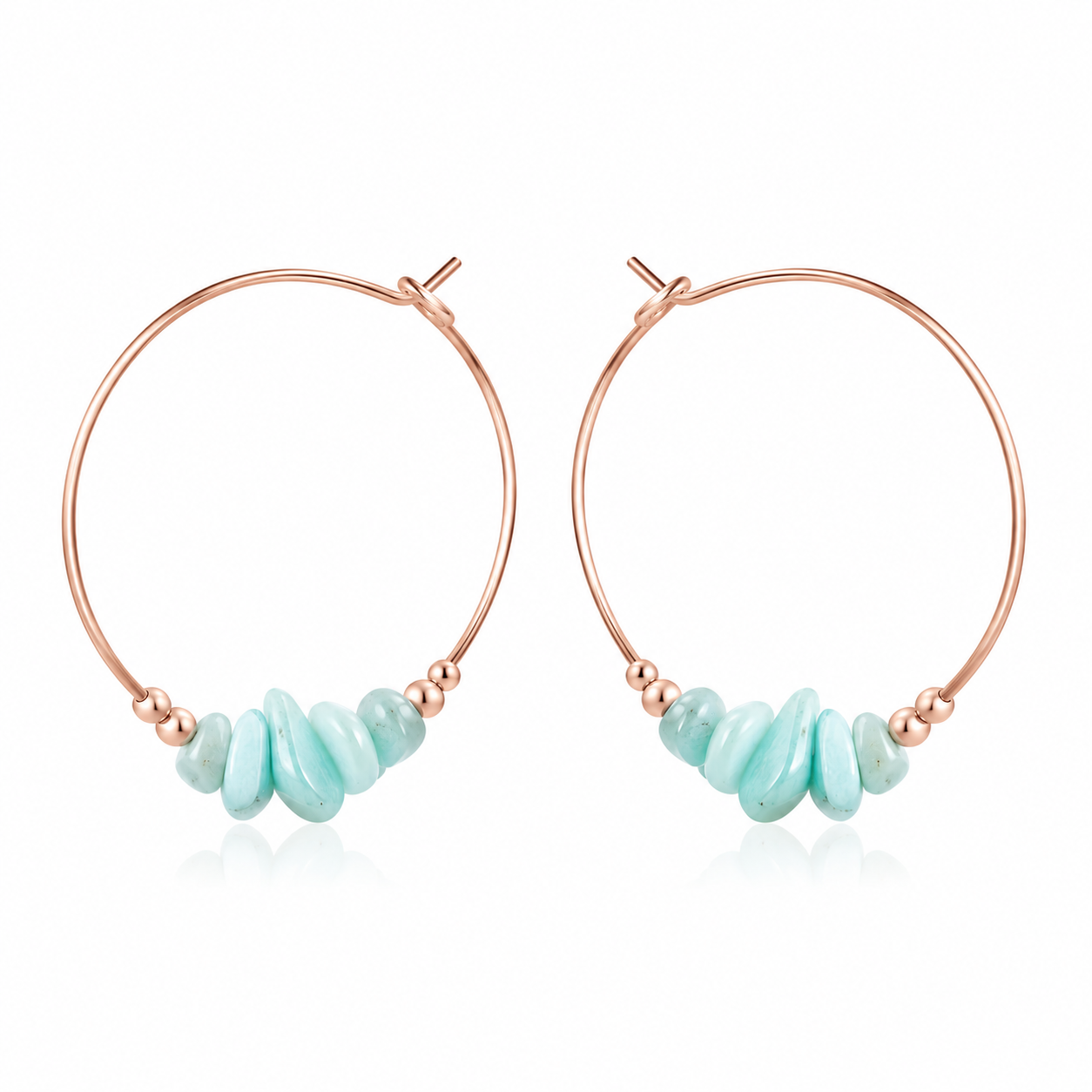 Amazonite Crystal Chip Large Hoop Earrings