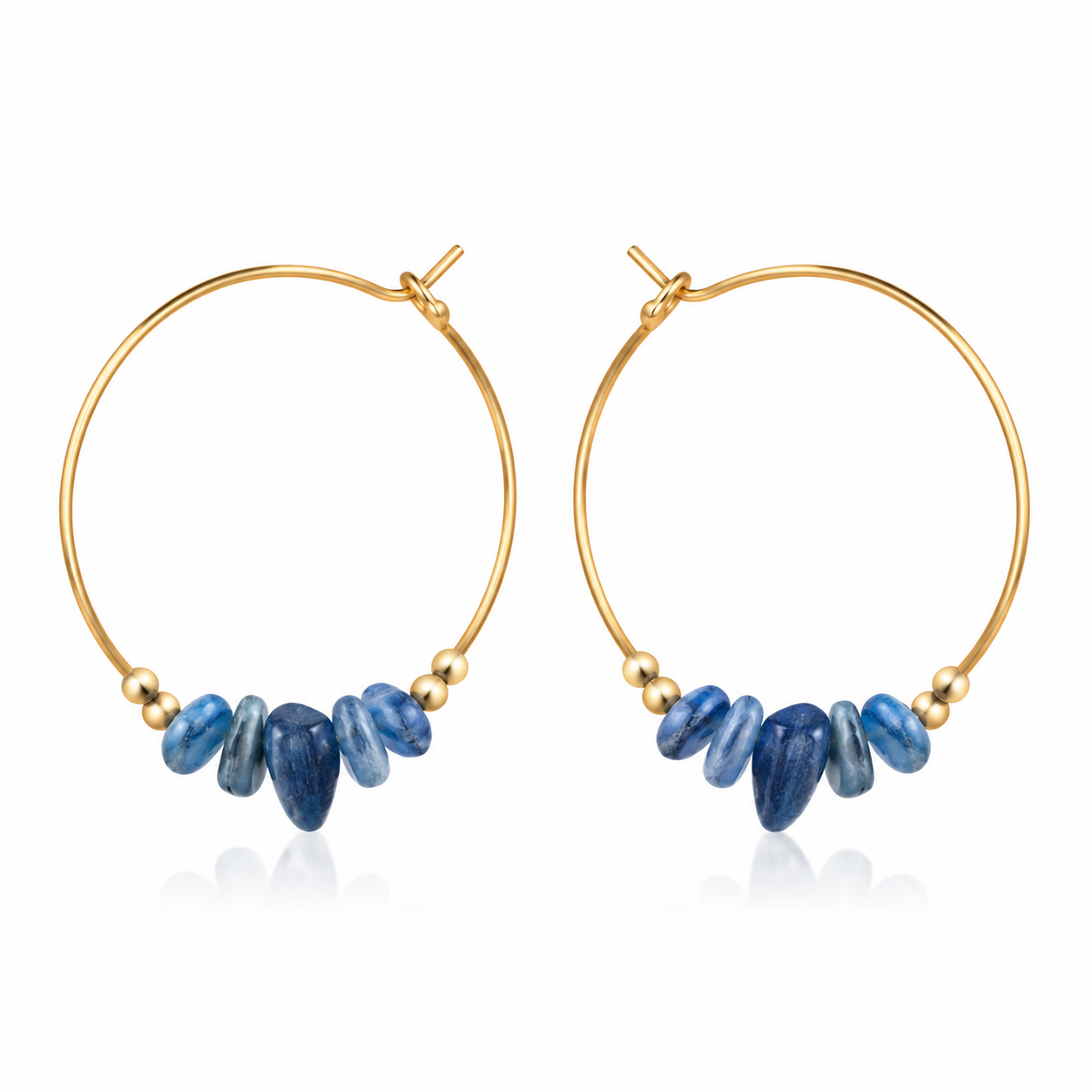 Kyanite Crystal Chip Large Hoop Earrings