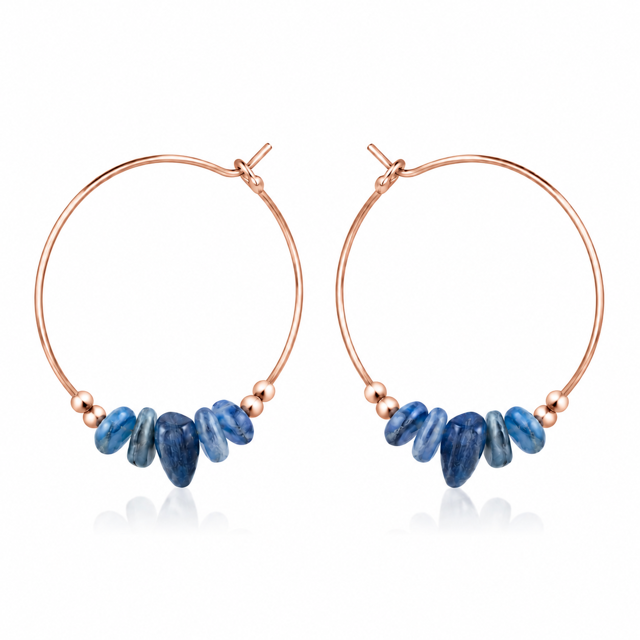 Kyanite Crystal Chip Large Hoop Earrings