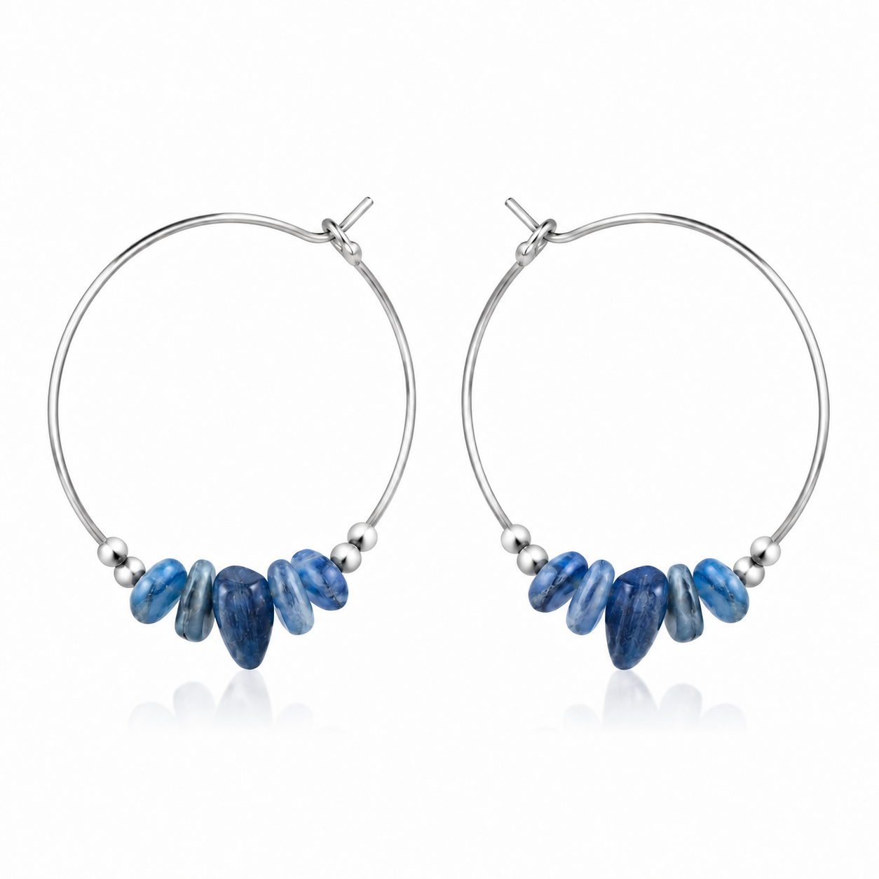 Kyanite Crystal Chip Large Hoop Earrings