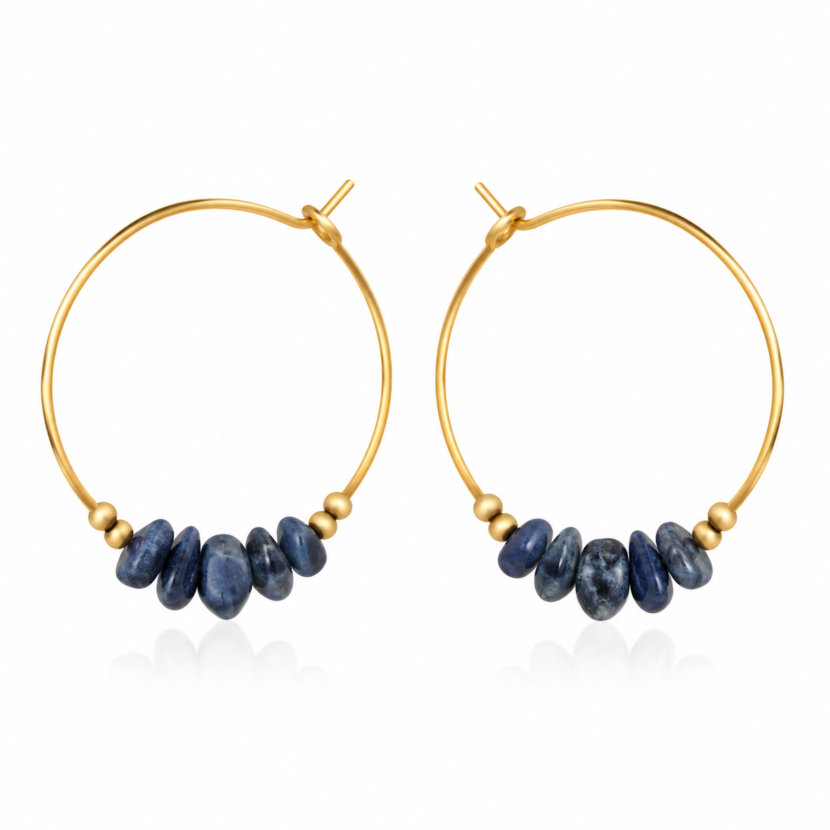 Sapphire Crystal Chip Large Hoop Earrings