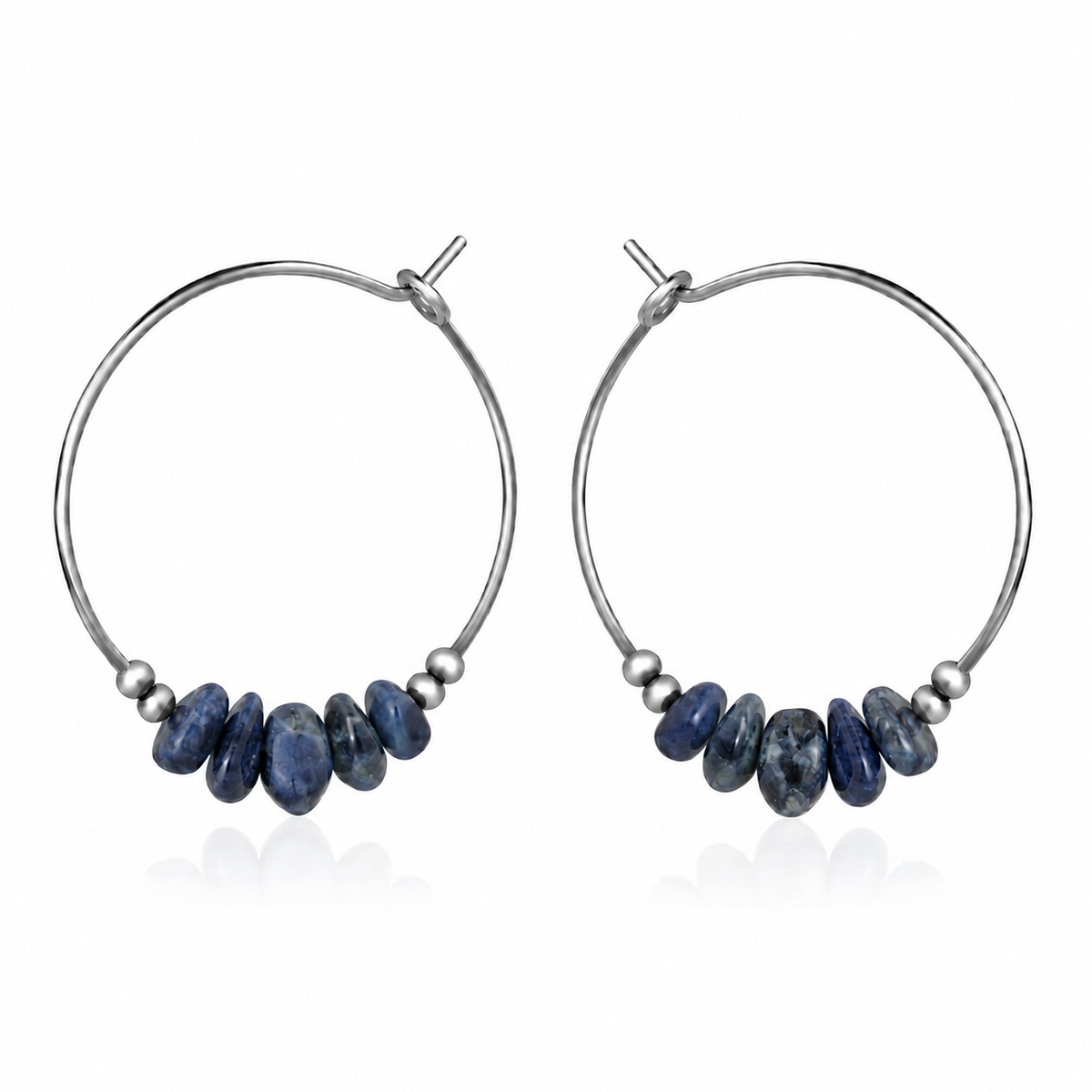 Sapphire Crystal Chip Large Hoop Earrings
