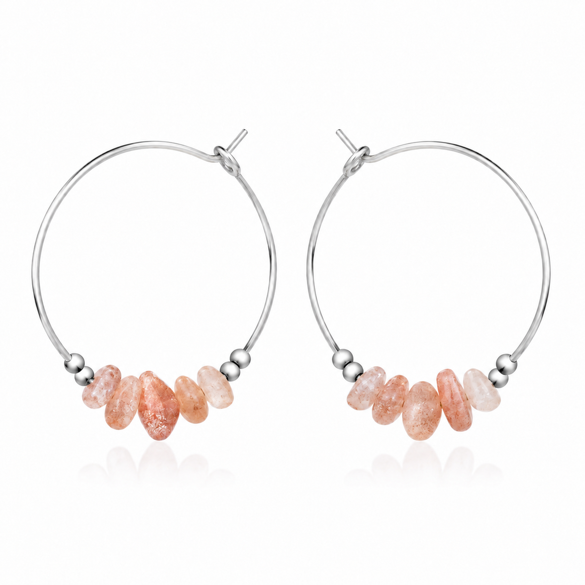 Sunstone Crystal Chip Large Hoop Earrings