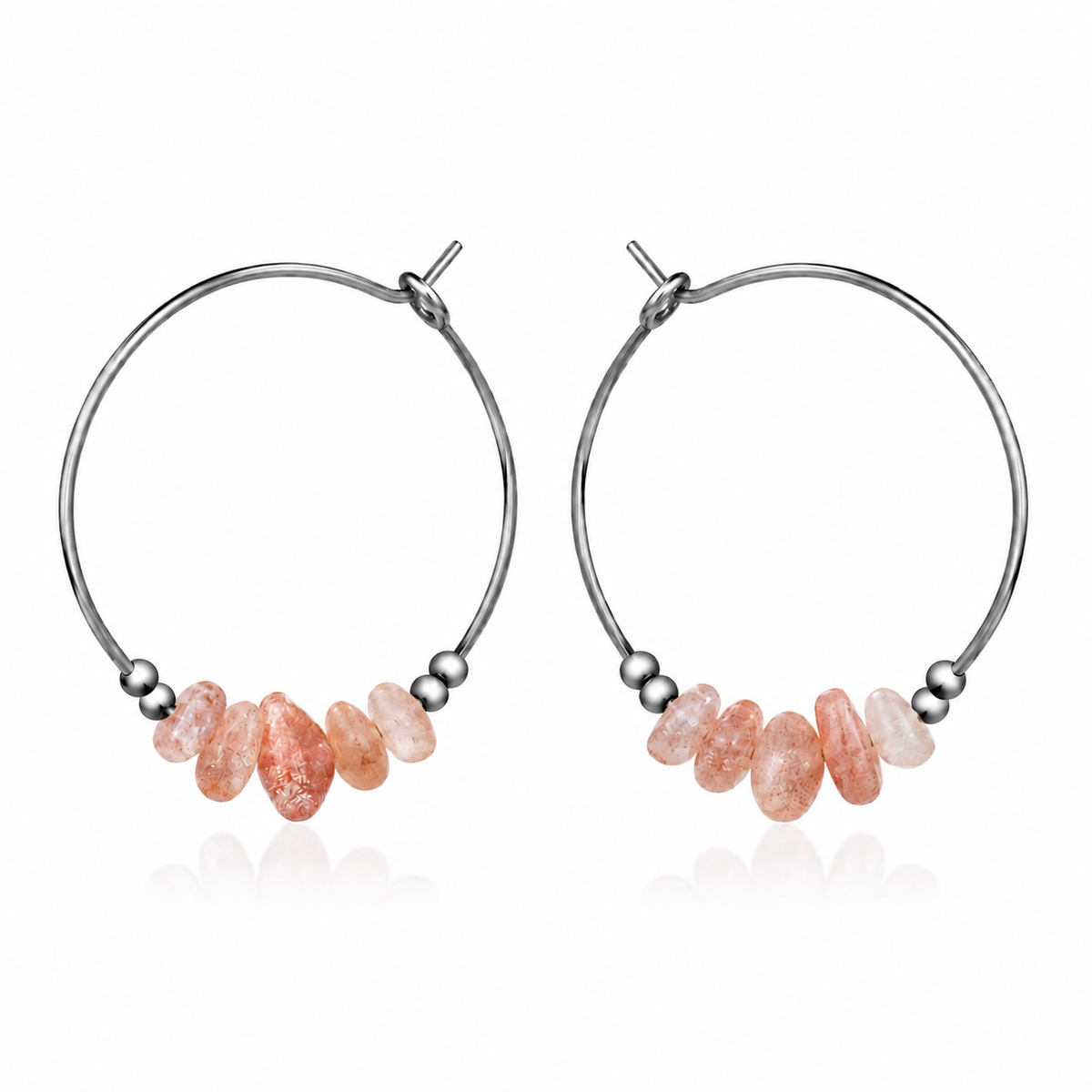 Sunstone Crystal Chip Large Hoop Earrings