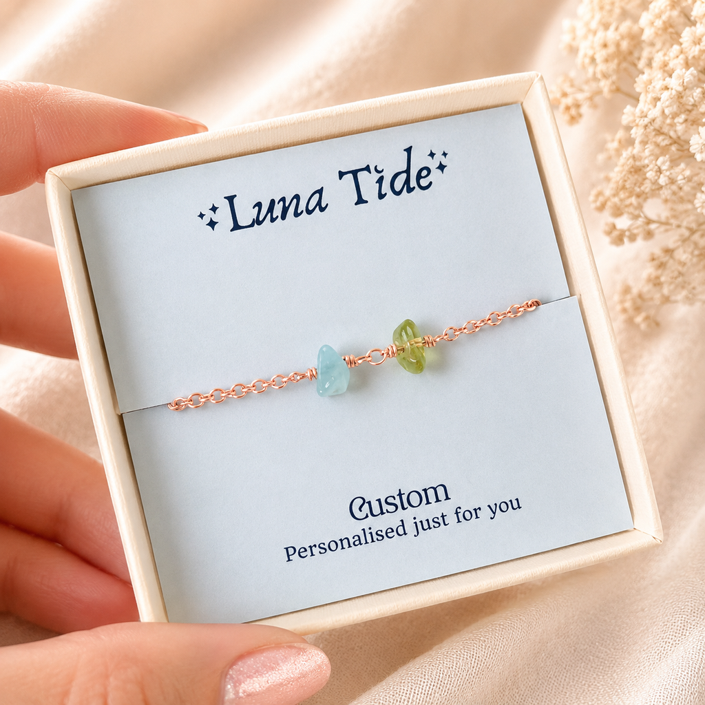 Custom Gemstone Beaded Chain Bracelet