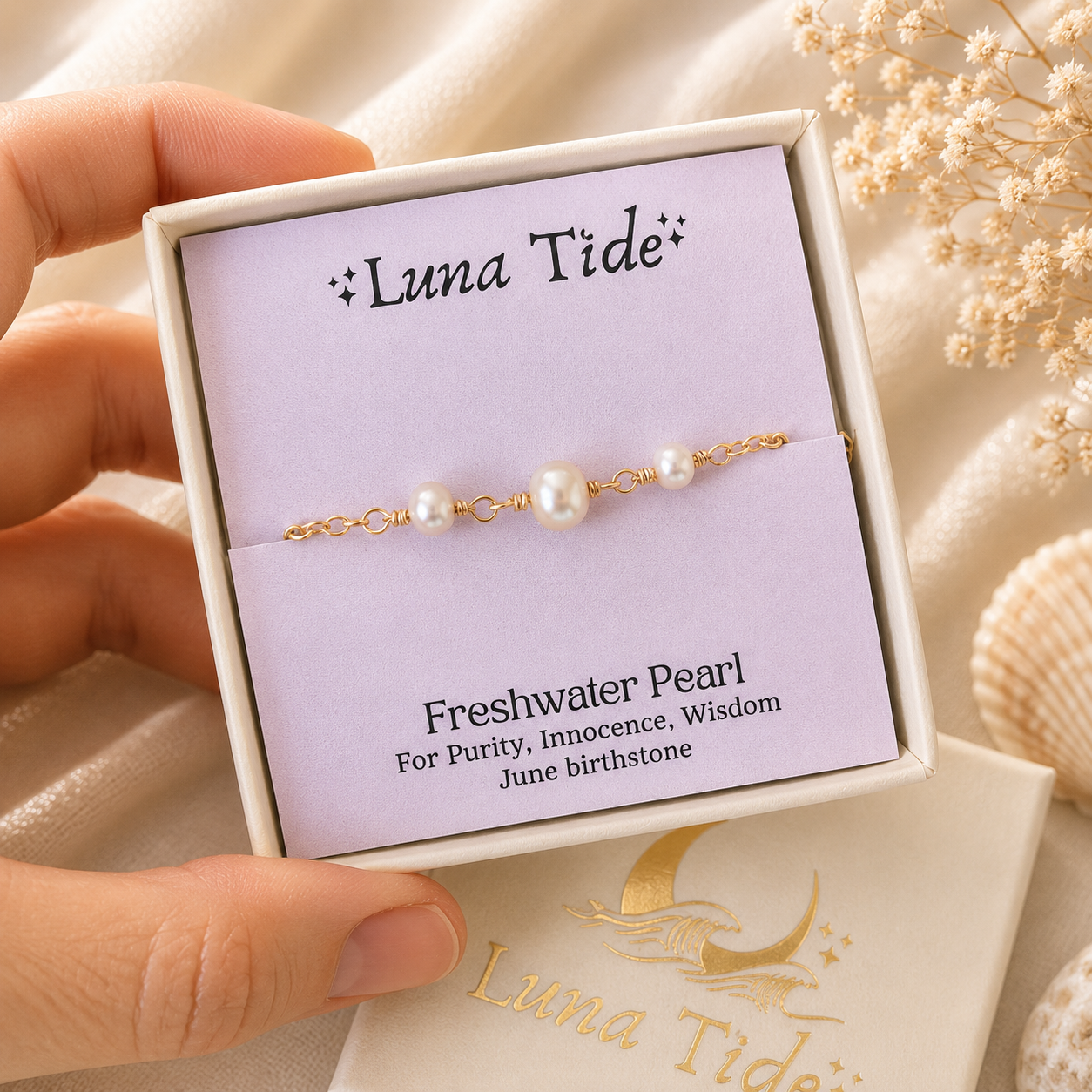 White Freshwater Pearl Beaded Chain Anklet