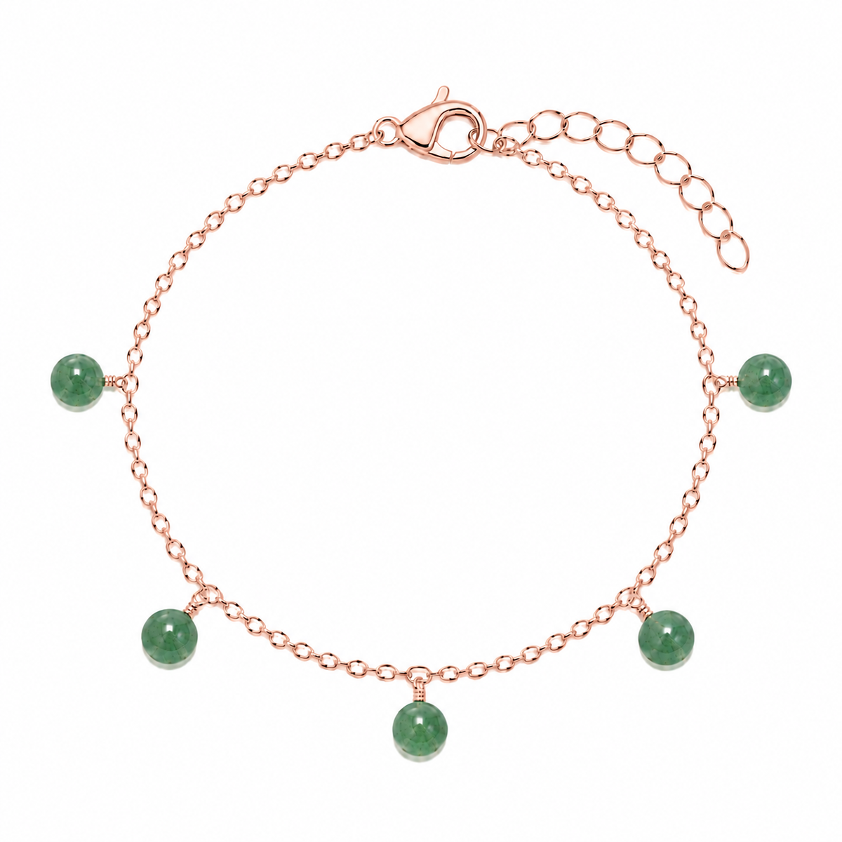 Aventurine Boho Gemstone Bead Drop Charm Bracelet