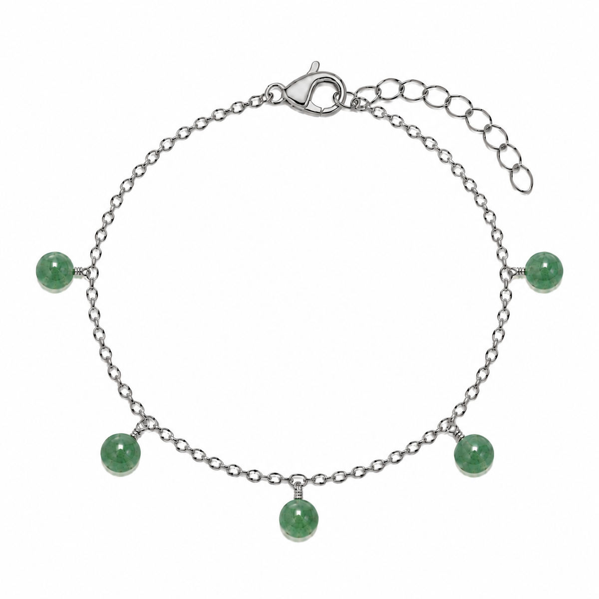 Aventurine Boho Gemstone Bead Drop Charm Bracelet