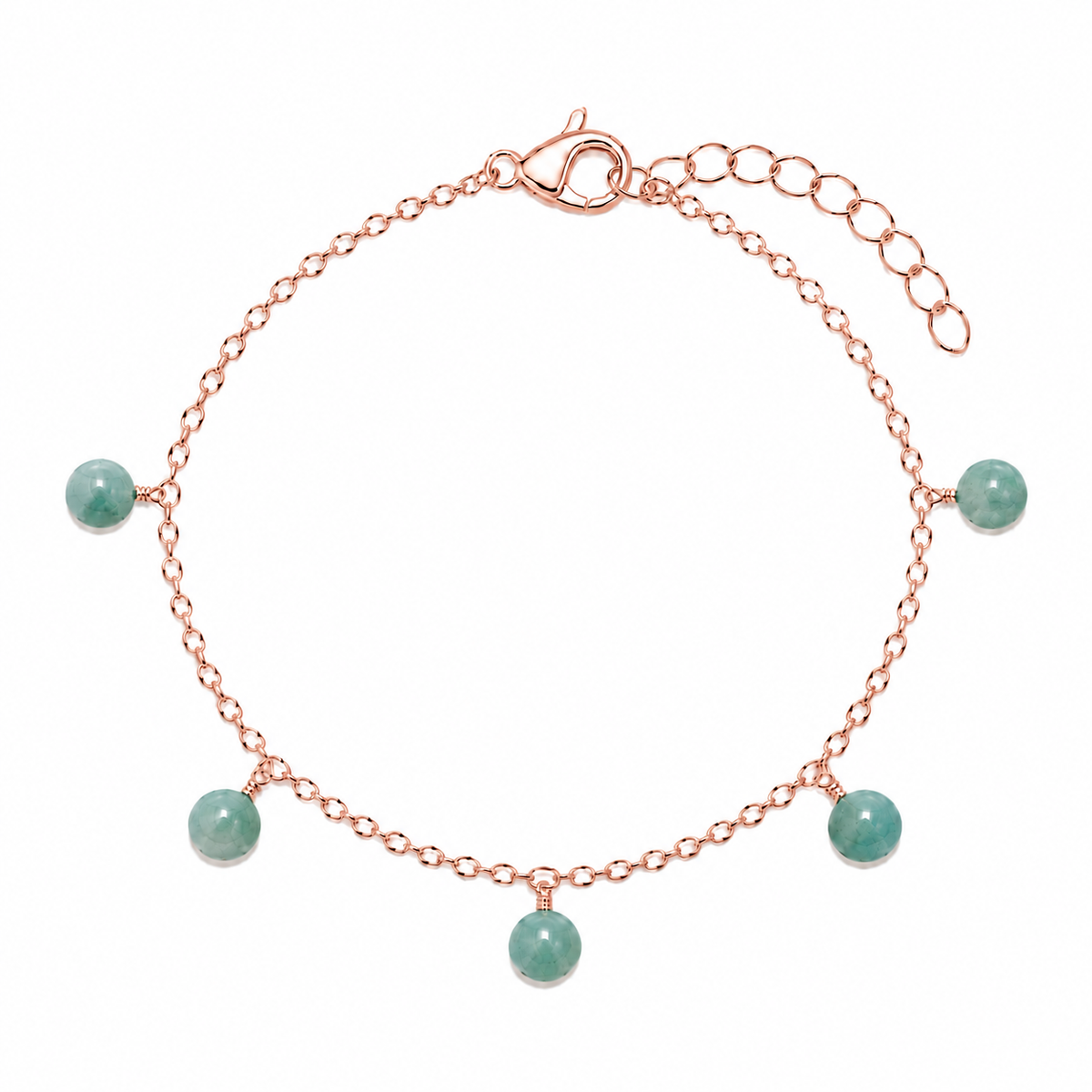 Amazonite Boho Gemstone Bead Drop Charm Bracelet