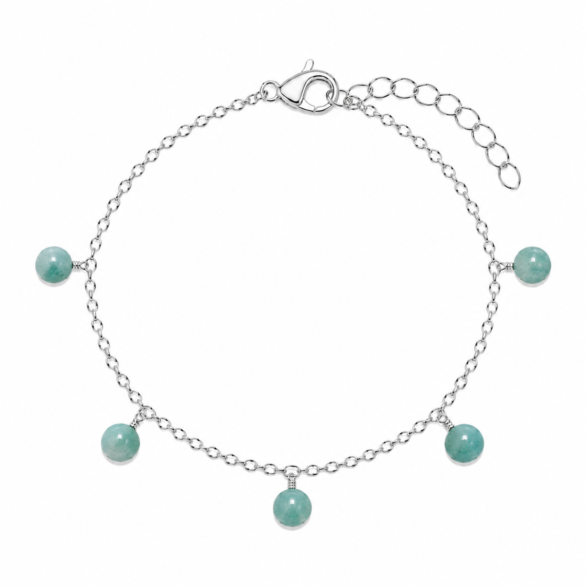 Amazonite Boho Gemstone Bead Drop Charm Bracelet