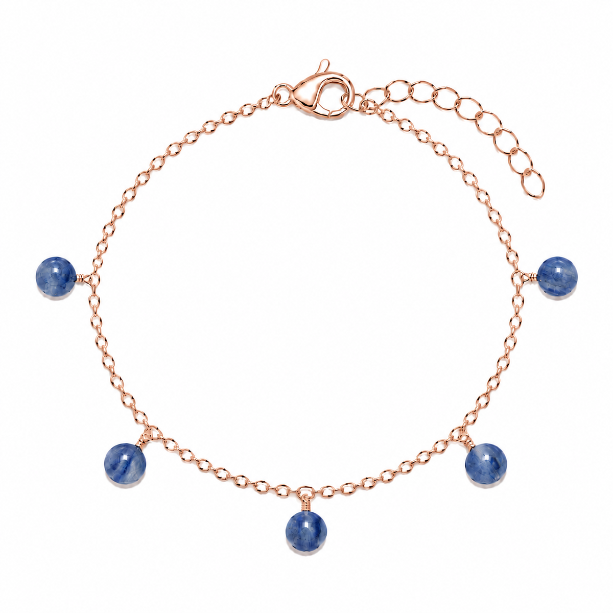 Kyanite Boho Gemstone Bead Drop Charm Bracelet
