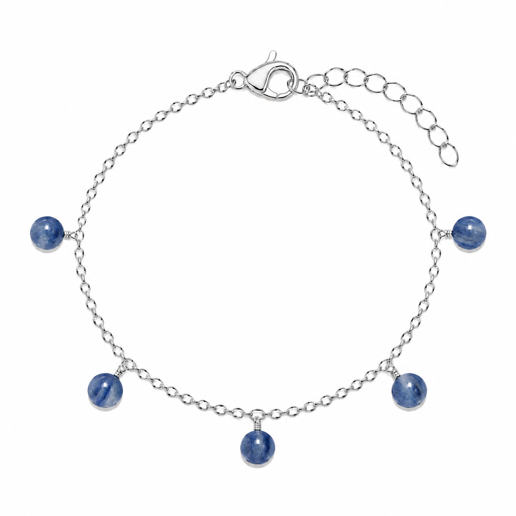 Kyanite Boho Gemstone Bead Drop Charm Bracelet