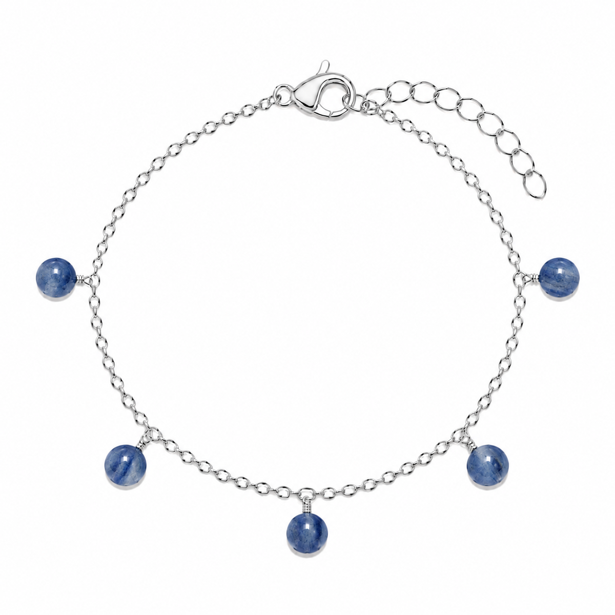 Kyanite Boho Gemstone Bead Drop Charm Bracelet