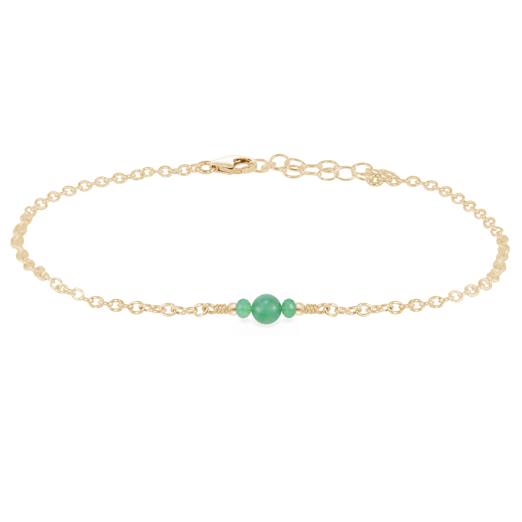 Dainty Chrysoprase Gemstone Anklet