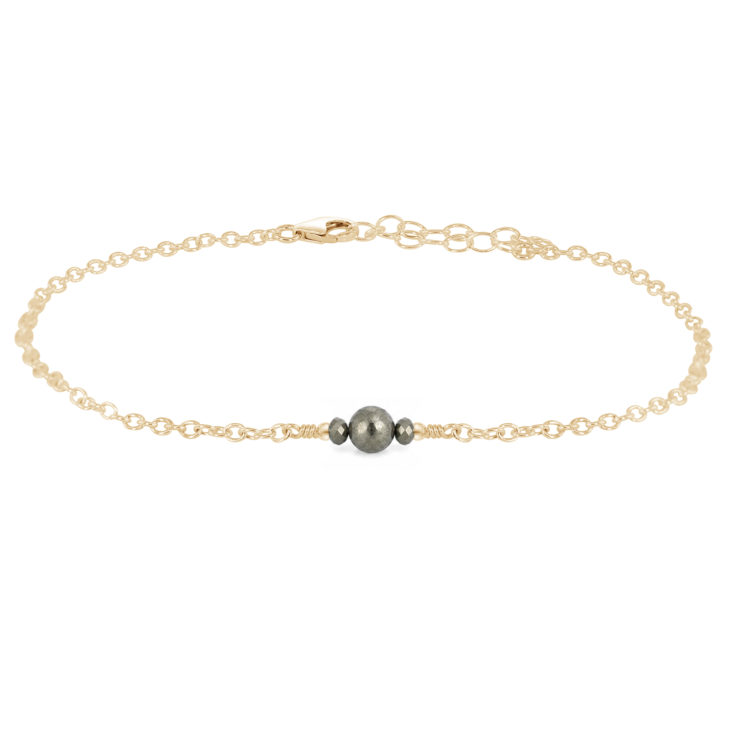 Dainty Pyrite Gemstone Anklet