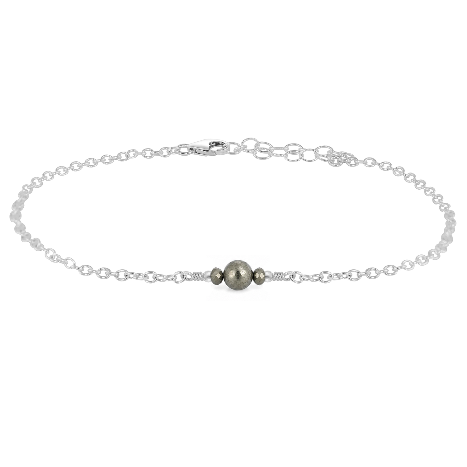 Dainty Pyrite Gemstone Anklet