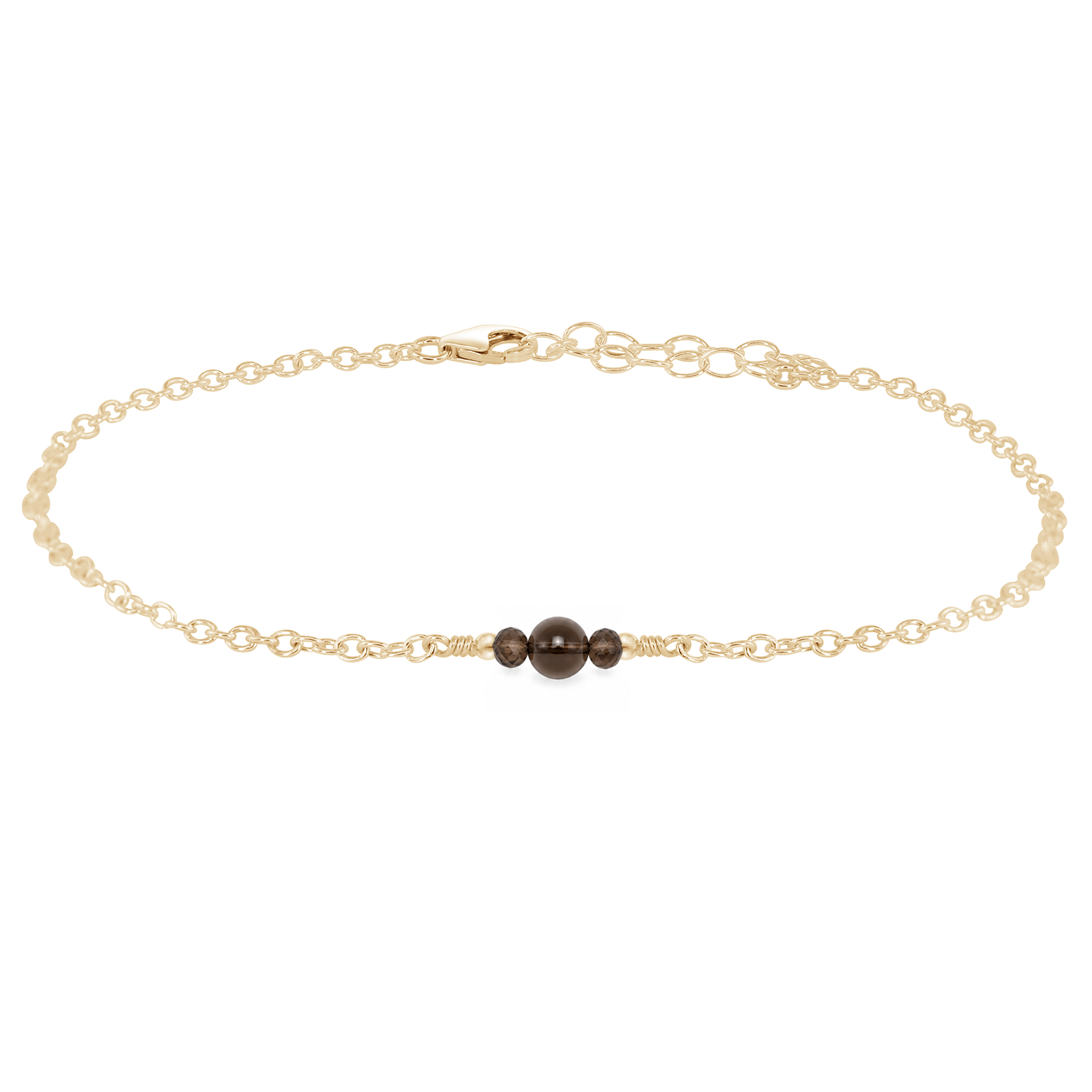 Dainty Smoky Quartz Gemstone Anklet