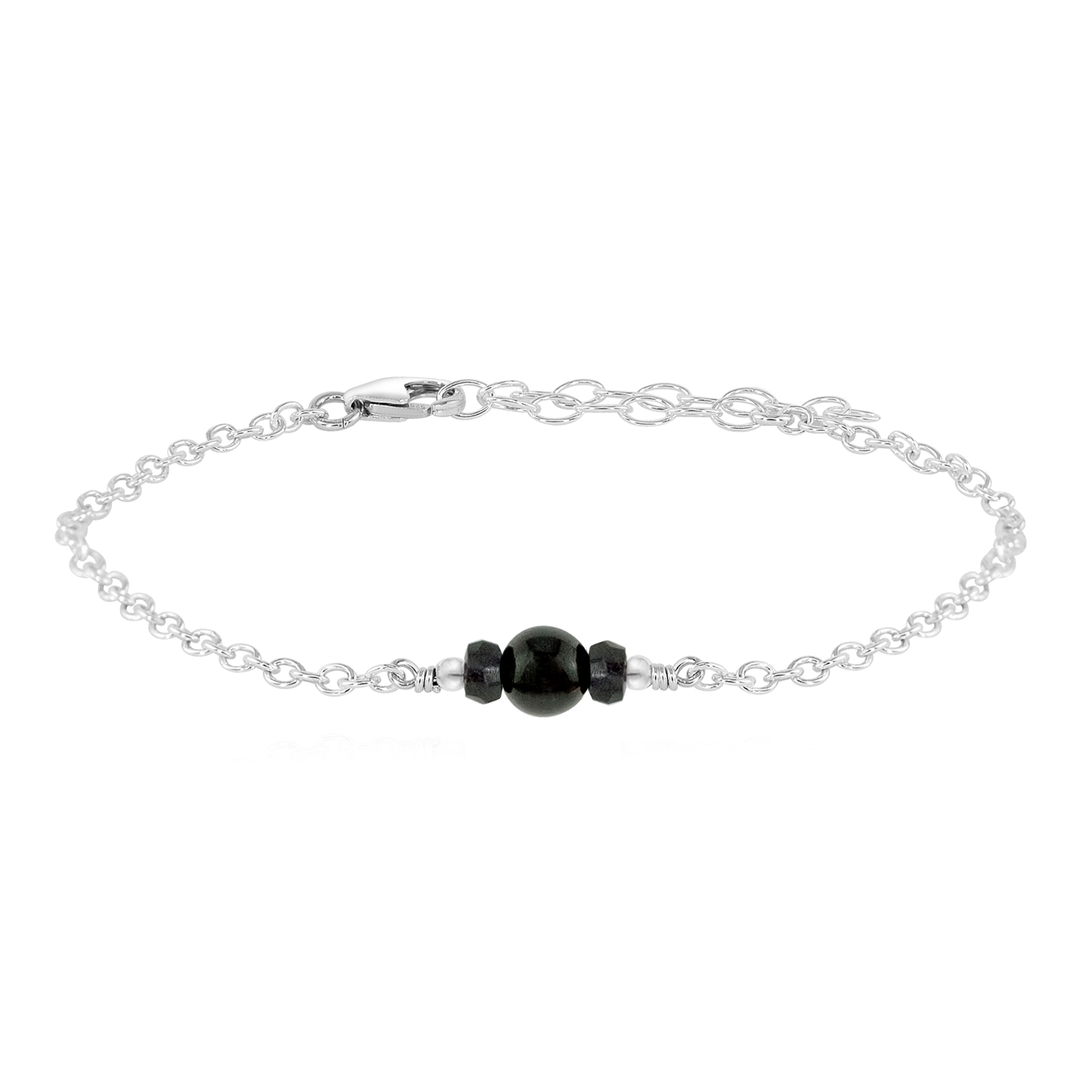 Dainty Black Tourmaline Gemstone Bracelet