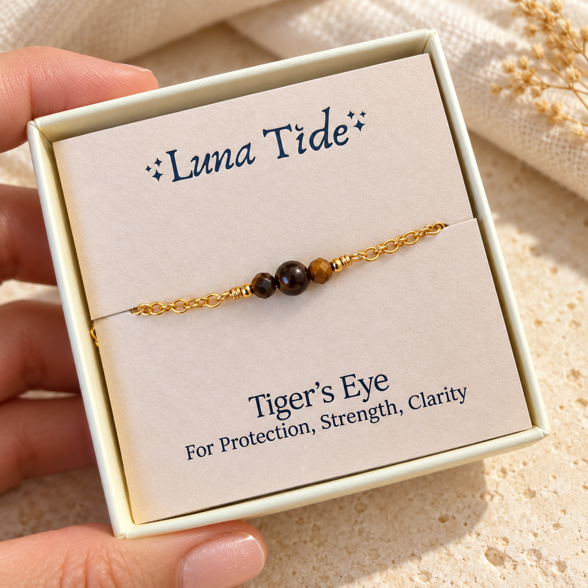 Dainty Tiger's Eye Gemstone Bracelet