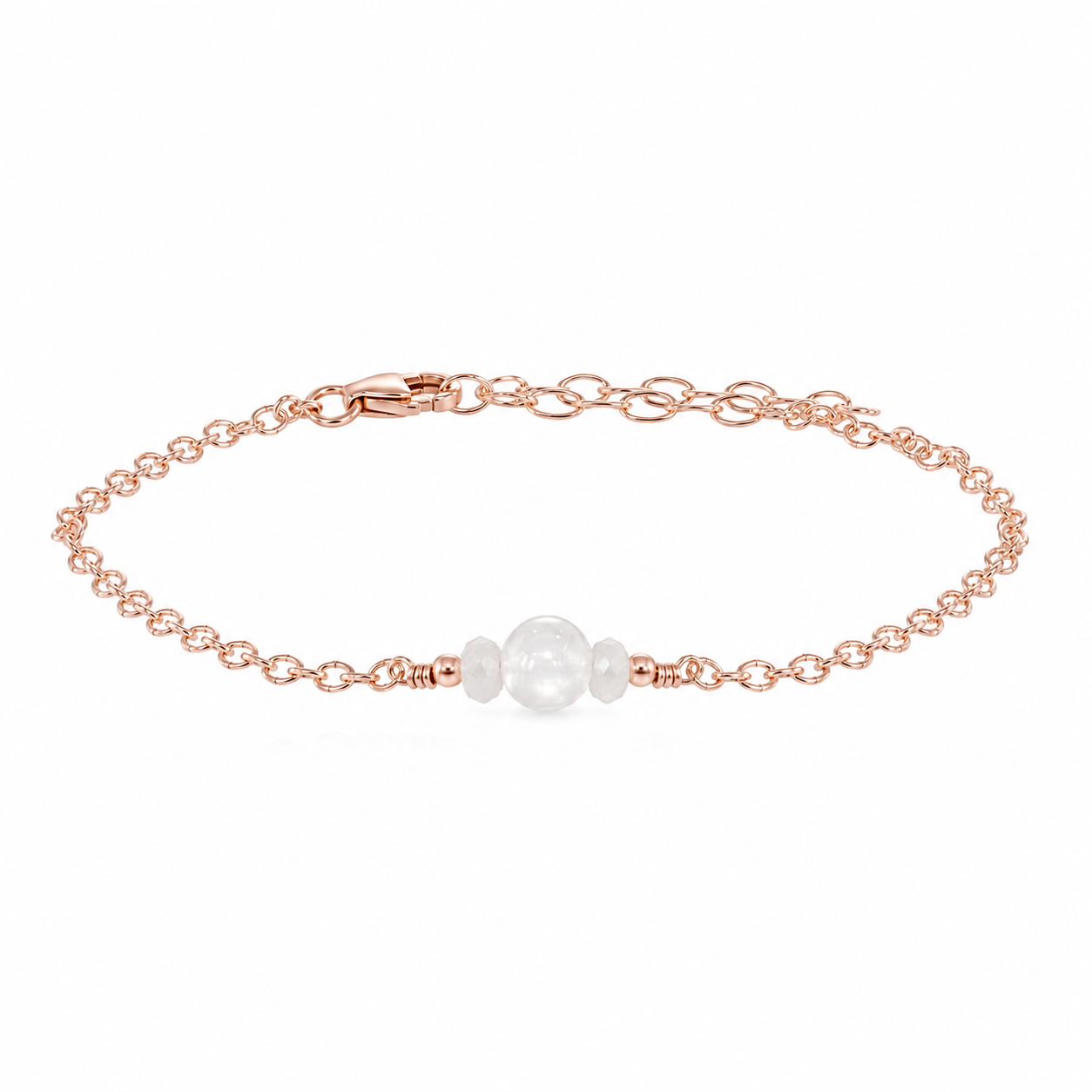 Dainty White Moonstone Gemstone Bracelet