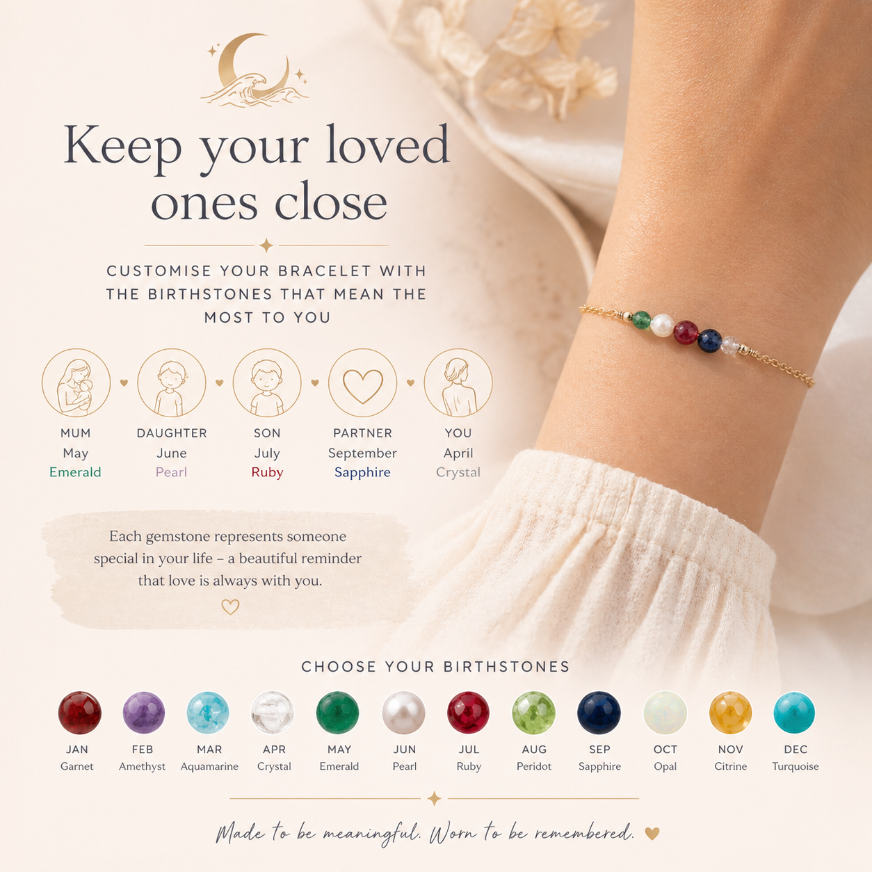 Custom Dainty Gemstone Bracelet
