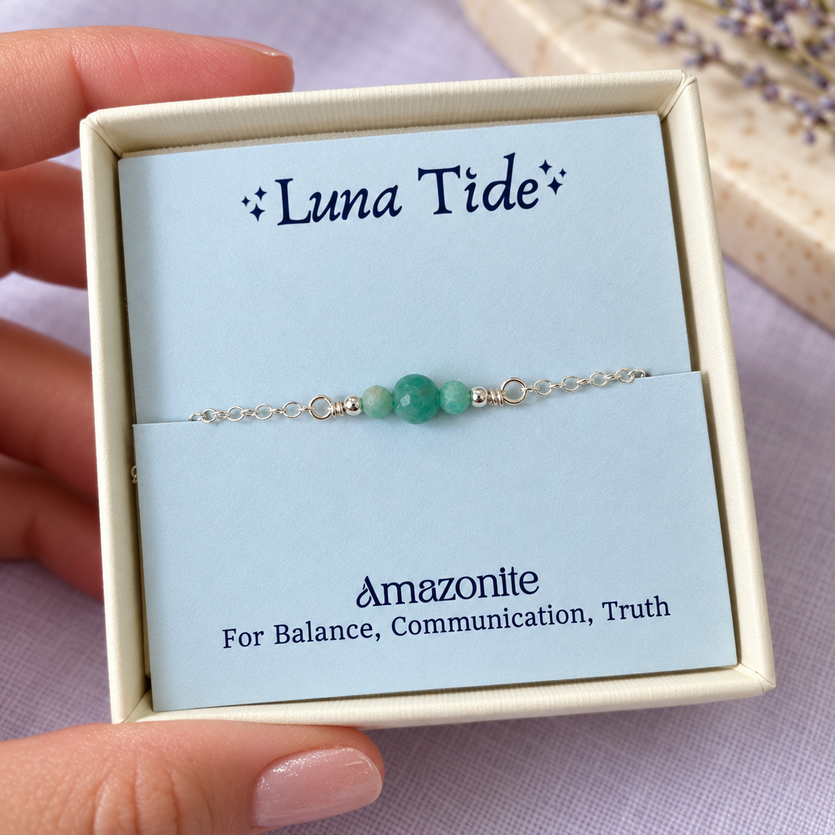 Dainty Amazonite Gemstone Choker Necklace