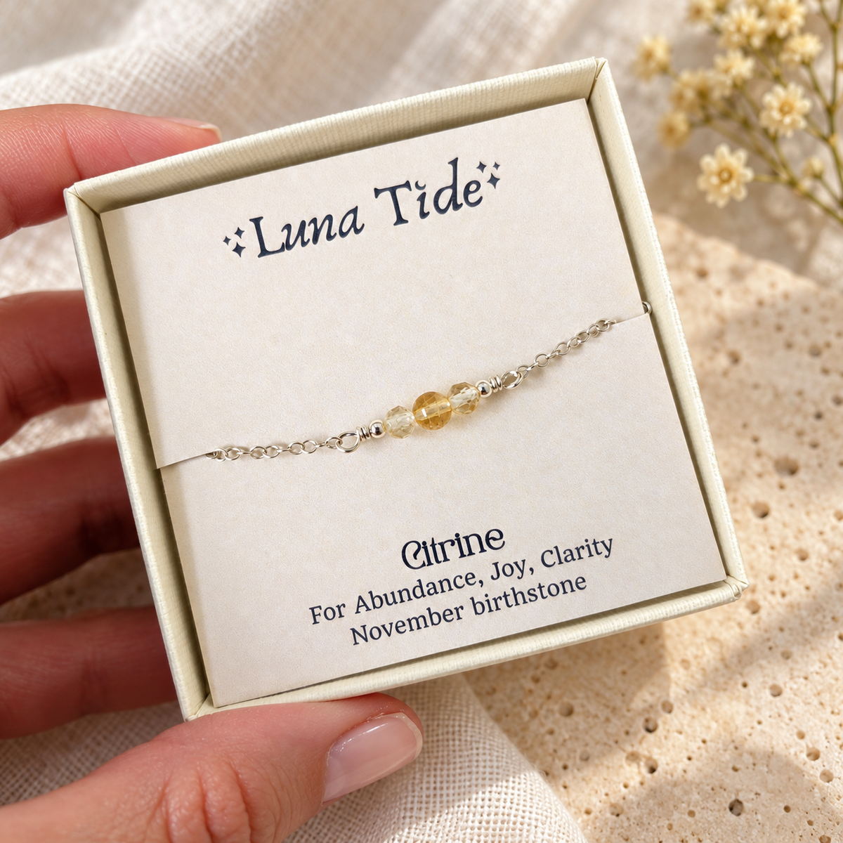 Dainty Citrine Gemstone Choker Necklace