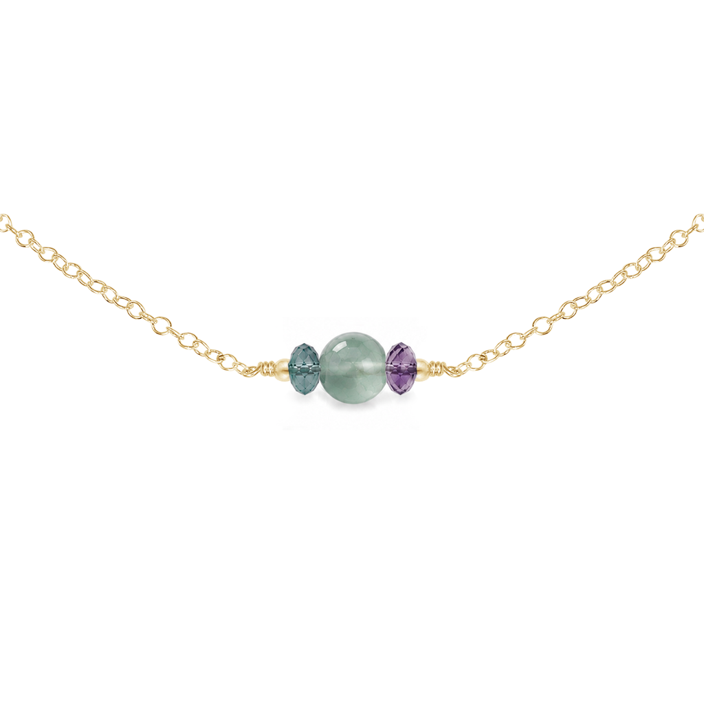 Dainty Fluorite Gemstone Choker Necklace