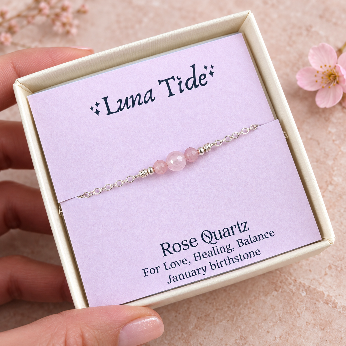 Dainty Rose Quartz Gemstone Choker Necklace