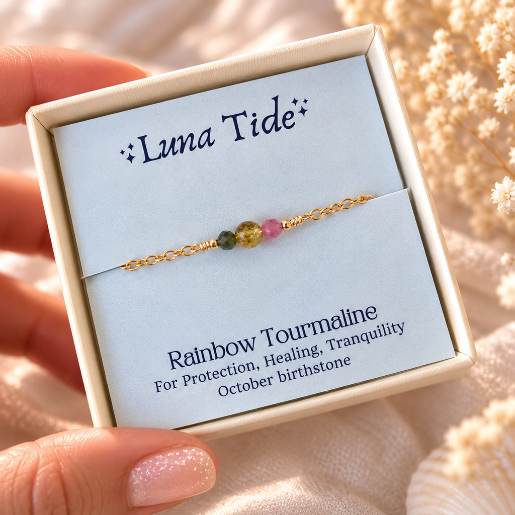 Dainty Multicoloured Tourmaline Gemstone Anklet