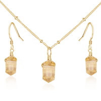 Citrine Double Terminated Crystal Jewellery Set