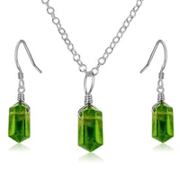 Peridot Double Terminated Crystal Jewellery Set